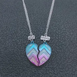 «Любящее сердце» ожерелье для женщин, мужчин, модное ювелирное изделие разбитое сердце кулон "Лучшие друзья" пару дружбы ожерелья
