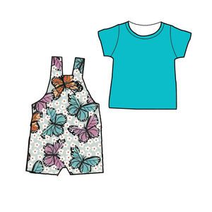 Conjunto de Ropa para Niñas con Rayas Personalizadas, Estilo Casual de Verano OEM para Niños, Patrón Sólido, Traje Femenino para Bebés - Product Image 3