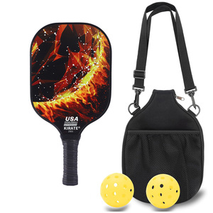 Ensemble de raquettes de pickleball KIRATE en fibre de verre Z003, approuvé aux États-Unis, équipement d'entraînement avec 2 raquettes, 4 balles et sac de transport - Product Image 5