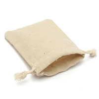 Pochette en toile de coton réutilisable avec cordon de serrage pour le rangement de petits bijoux et chaussettes, taille personnalisée, emballage recyclable