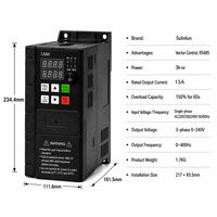 Variateur de fréquence vectoriel 3 kW 220 V monophasé/triphasé pour le contrôle de vitesse