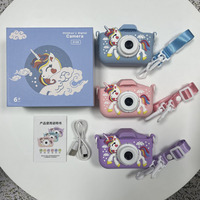 Appareil photo de voyage pour enfants avec double objectif, appareil photo selfie pour enfants 1080P 2,0 pouces IPS 48MP, enfants avec appareil photo licorne X10S