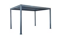 Pergola de Luxe en Aluminium Thermolaqué avec Toit à Lames Rétractables Électriques, Supports Faciles à Assembler, Portes en Verre, Anti-Pourriture