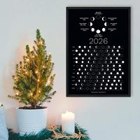 Calendrier des phases lunaires Dark Moon 2027 – Affiche murale lunaire à suspendre – Superbe cadeau unique – Suivi de la lune – Décoration artistique – Astrologie – Papier