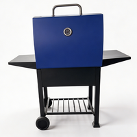 Meistverkaufter Großer Holzkohle-Trolley-Grill mit Seitentischen für Garten und Hinterhof-Partys