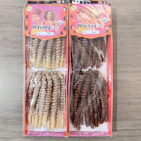 Vente en gros usine 2x 8 pouces 130g Havana Curl Tresses africaines synthétiques torsadées rebondissantes à trame unique pour extensions de cheveux au crochet