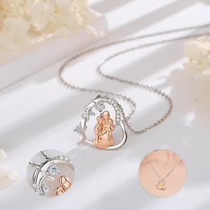 Collana Merryshine in Argento Sterling 925 con Scritta 'Ti Amo per Sempre' per Madre e <span class=keywords><strong>Tre</strong></span> Figlie, Regalo per la Mamma - Product Image 5