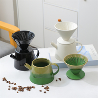 Filtre à café en céramique mate pour infusion, avec pot de service, décor minimaliste d'éléphant de désert, outil de préparation du café pour la maison