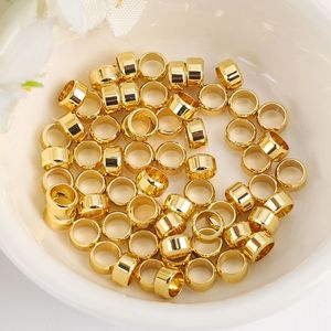 Gold Color Plated Copper Spacer Beads 5X3X3.8mm Round Loose Beads For DIY <b>Bracelet</b> Necklace Jewelry Making Findings - Product Image 1