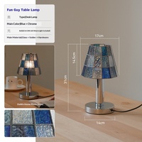 Lampe de table vintage haut de gamme en vitrail avec ampoule LED E14 pour chambre et bureau – Éclairage de luxe