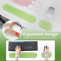 Tapis de souris en gel de silicone transparent à texture grainée avec repose-poignet, ensemble de petits tapis de clavier mignons pour le gaming, la maison et le bureau