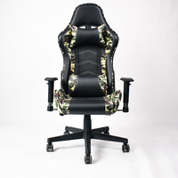 Chaises de jeu PC en cuir camouflage avec dossier en mousse blanche 22D de soutien pour les joueurs, avec logo personnalisé