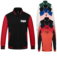 Veste de baseball pour homme en tissu respirant léger et sain, fermeture éclair, style universitaire, polyester, sport