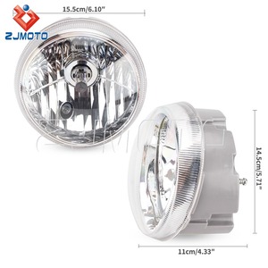 Lampe frontale <span class=keywords><strong>LED</strong></span> ronde pour motos, lentille claire, ampoules <span class=keywords><strong>12V</strong></span> <span class=keywords><strong>35W</strong></span>, douille de faisceau Hi/Lo, pour Vespa LX 125 150 LX125 LX150, 2 pièces - Product Image 6