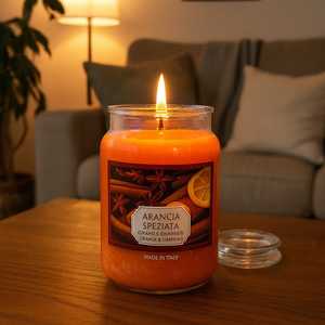 Scented Glass Jar <b>Candles</b> 510g Spiced Orange Scent 3 <b>Large</b> Jars Made In Italy - Product Image 5