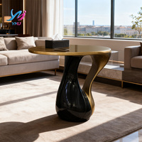Table basse convertible de luxe en fibre de verre, design moderne, hauteur réglable, écologique, pour salon et maison