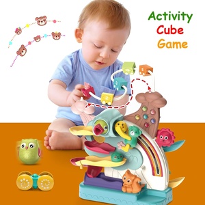 Juguetes 5 en 1 para niños, rampa de coche, juguete, juego de tiro de baloncesto, pájaro carpintero, juego de atrapar insectos, aprendizaje temprano, Cubo de actividad Montessori - Product Image 6