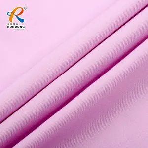 Rundong estoque 240 gsm rolo têxteis telas tecidos para vestuário workwear Dacron 100 Poliéster tecido de sarja algodão
