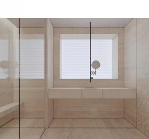 Pierre de travertin super blanche italienne moderne, finition naturelle en marbre poli pour plan de travail, meuble de salle de bain, design de comptoir de réception - Product Image 5