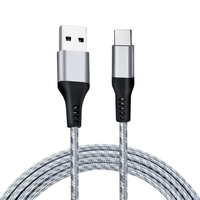 Câble de données plat de conception nouvelle de Source Factory, conversion USB-A vers Type-C très vendue