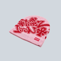 Bonnet en tricot jacquard Y2K avec strass et motif camouflage, pour adulte, ajustable, en acrylique, avec logo brodé