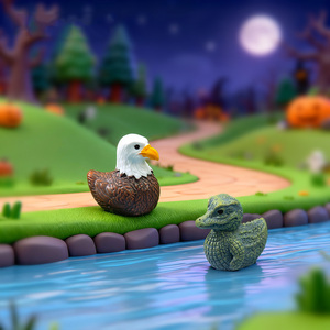 Miniaturas de Animales de Resina: Águila, Cocodrilo, Pato, Figuras Decorativas para Jardín, Acuario, Macetas y Manualidades - Product Image 2