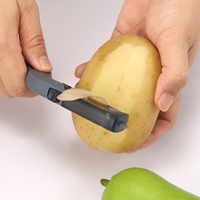 Multifunctionele roestvrijstalen fruit- en groenteschiller & -snijder met duurzaam design, handmatig keukengereedschap voor aardappel en meloen