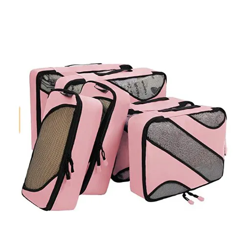 Custom Foldable Waterproof Compression Pouches 6 Sets Toiletry Bag Travel Kits Luggage Organizer Packing Cubes For Suitcase