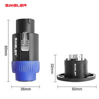 Adaptateur de connecteur femelle Speakon 8 broches, fiches à verrouillage par torsion, prise de montage sur panneau ronde à 8 pôles, compatible avec Neutrik Speakon NL8 NL8FC