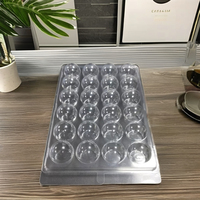 Blister en plastique transparent jetable de qualité alimentaire 24 séparateurs Plateau pour truffes Emballage blister en chocolat