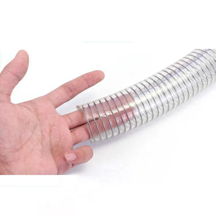 Çin fabrika toptan esnek Fiber Spiral şeffaf çelik tel hortum temizle takviyeli esnek PVC boru