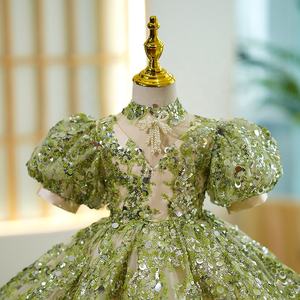 فساتين سهرة للأطفال البنات من 3 إلى 12 و14 سنة، فساتين حفلات أعياد الميلاد الفاخرة 2023، فستان منفوش للزفاف والحفلات الرسمية مع دانتيل - Product Image 2