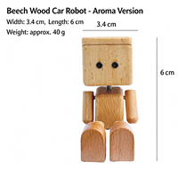 Diffuseur de parfum en bois pour grille d'aération de voiture, motif robot, fait main, purificateur d'air créatif, cadeau décoratif pour voiture, prêt à être expédié en gros