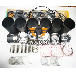 Kit de revestimento do cilindro para ISUZU 6WF1, kit de revestimento do motor, pistão e rolamento, junta da válvula, mangas