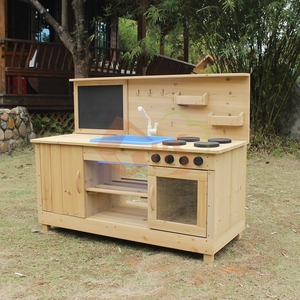 <span class=keywords><strong>Cuisine</strong></span> extérieure <span class=keywords><strong>en</strong></span> <span class=keywords><strong>bois</strong></span> pour enfants avec rangement et tableau noir et ensemble de jouets de <span class=keywords><strong>cuisine</strong></span> pour robinet d'eau - Product Image 5
