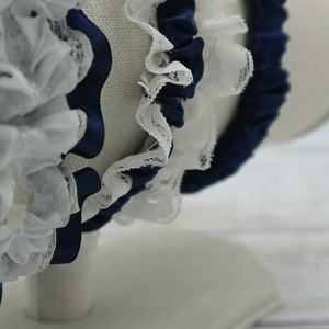 Jarretelles ruban en Satin <span class=keywords><strong>bleu</strong></span> foncé, vêtement élastique et sexy pour femmes, ceinture de jarretelles pour fête et mariage, une pièce - Product Image 4