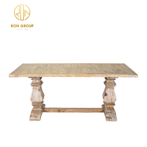 Tables à manger de style antique, vente en gros d'usine moderne, meubles en vieux bois d'orme pour hôtels, banquets, restaurants de loisirs, desserts délicieux - Product Image 3