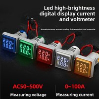Gran oferta, voltímetro Digital LED de 22mm e indicador de Panel de amperímetro con luces de señal, voltaje monofásico y medidor de corriente