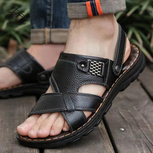 Herren hochwertige Riemen Herren Leder lässig atmungsaktiv Wandersandalen Sommer Mode offener Zeh Sport Bankenschuhe Sandalen - Product Image 1