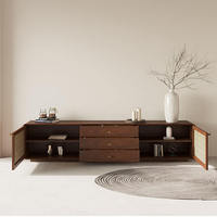 Meuble TV Mural en Bois Style Minimaliste Japonais, Table de Salon pour la Maison, Conception Personnalisée, Prix de Gros Usine