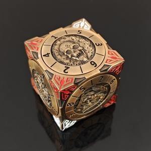 ชุดของเล่น Dungeons จากโลหะหลายด้านเป็นมิตรกับสิ่งแวดล้อมทันสมัย6-ผู้เล่นมังกรสลักลายบนโต๊ะชุดเกมกำหนดโลโก้ได้เองสี่เหลี่ยมลูกเต๋าหมุนทองแดง - Product Image 3