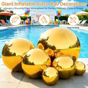 Giant Inflatable Mirror Balls PVC Waterproof UV Printed Big Shiny Reflective Decorative <b>Balloon</b> Spheres Party Disco Christmas - Product Image 3