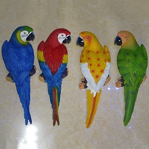 Arbre mural suspendu en résine, 10 pièces, décoration d'intérieur, oiseau, Sculpture, amoureux naturels, collection d'oiseaux tropicaux - Product Image 5
