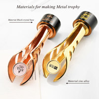 Trophée en métal plaqué or personnalisé Hitop, design 3D avec base en cristal, impression UV, pour événements sportifs, cadeau pour les champions