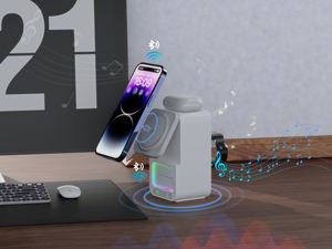 Cargador inalámbrico 5 en 1 <span class=keywords><strong>Altavoz</strong></span> BT con cargador inalámbrico Light Night para iPhone IWatch y cargador inalámbrico <span class=keywords><strong>Airpods</strong></span> - Product Image 4