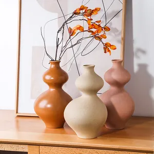 Nuovo design in stile nordico decorazione d'interni ornamenti da tavolo vasi in porcellana ceramica opaca per fiori