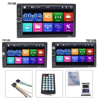 Layar OLED Warna 7 Inci 2 Din Wireless Carplay/Android Auto untuk Dashboard Mobil, Pemutar MP5 dengan Mesin Dual Spindle