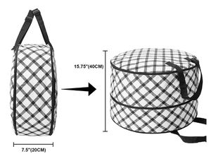 Round Buffalo Plaid Wreath <b>Storage</b> Containers Sturdy Oxford Christmas Wreath <b>Storage</b> <b>Bag</b> With <b>Zipper</b> and Handles - Product Image 4