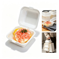 Boîte à bento jetable en plastique blanc PET de qualité alimentaire haute transparence, recyclable, carrée, avec couvercle, pour desserts, tiramisu, mousse