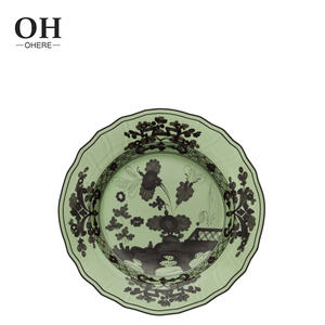 Нерегулярная 12-дюймовая керамическая тарелка для зарядного устройства, гостиничный ресторан, высококачественные фарфоровые блюда, набор индивидуального логотипа - Product Image 3